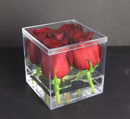 Boîte acrylique de fleur de plexiglass avec l'insertion
